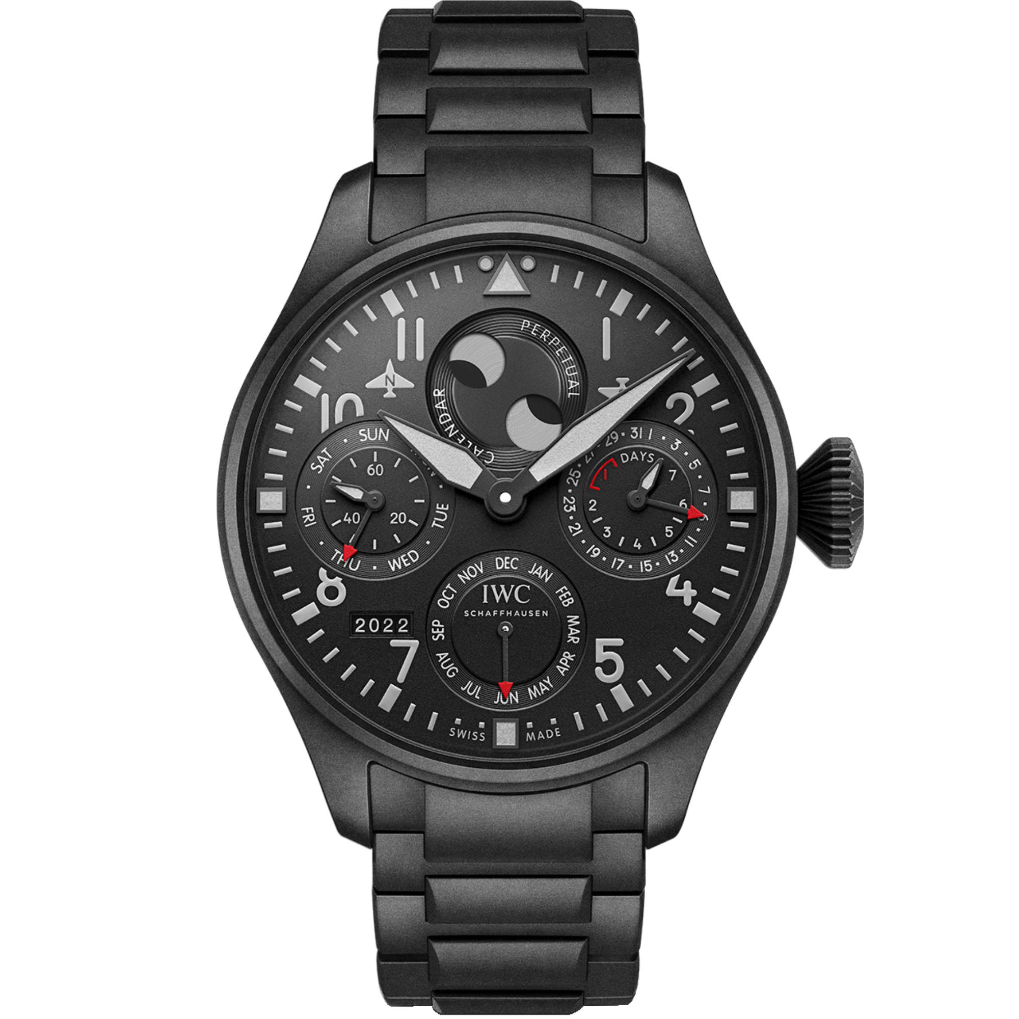 IWC BIG PILOT S WATCH PERPETUAL CALENDAR TOP GUN CERATANIUM IW503604