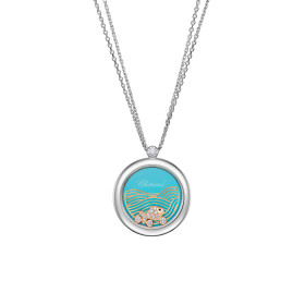         Weißgold, Halsschmuck, Chopard Happy Fish Anhänger mit Halskette 799450-9601