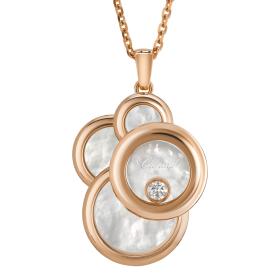 Roségold, Halsschmuck, Chopard Happy Diamonds Anhänger mit Kette 799888-5008