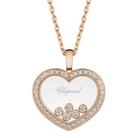 Halsschmuck, Roségold, Chopard Happy Diamonds Icons Halskette mit Anhänger 79A039-5201