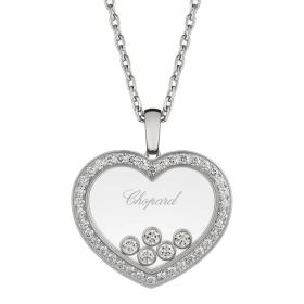 Weißgold, Halsschmuck, Chopard Happy Diamonds Icons Halskette mit Anhänger 79A039-1201