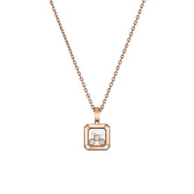 Roségold, Halsschmuck, Chopard Happy Diamonds Icons Anhänger mit Halskette 79A115-5001