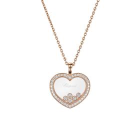 Roségold, Halsschmuck, Chopard Happy Diamonds Icons Halskette mit Anhänger 79A039-5201