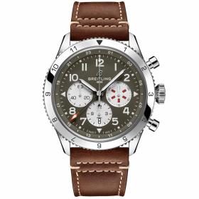 Herrenuhr, Breitling Super AVI B04 Chronograph GMT 46 Curtiss Warhawk AB04452A1L1X1