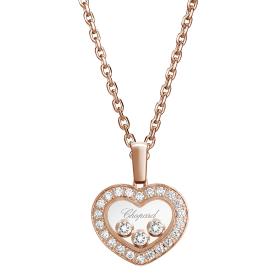 Roségold, Halsschmuck, Chopard Happy Diamonds Icons Halskette mit Anhänger 79A611-5201