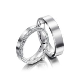 Weißgold, Ringe, Meister Trauringe Classics 112.8911.01/112.8911.00-W