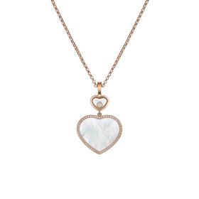 Roségold, Halsschmuck, Chopard Happy Hearts Anhänger mit Halskette 79A075-5391
