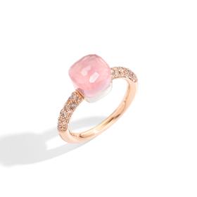 Weißgold, Ringe, Pomellato Nudo Rosenquarz kleiner Ring PAB7040O6000BRCQR