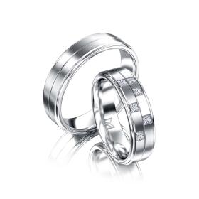 Weißgold, Ringe, Meister Trauringe Phantastics 112.9042.01/112.9042.00-W