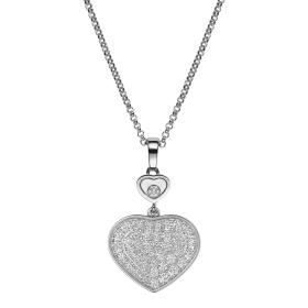 Halsschmuck, Weißgold, Chopard Happy Hearts Kette mit Anhänger 797482-1009