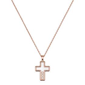 Halsschmuck, Roségold, Chopard Happy Diamonds Cross Anhänger 79A409-5001