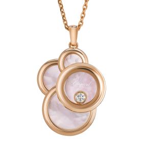 Roségold, Halsschmuck, Chopard Happy Diamonds Anhänger mit Kette 799888-5006
