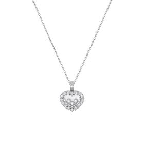 Weißgold, Halsschmuck, Chopard Happy Diamonds Icons Joaillerie Anhänger mit Halskette 79A615-1001