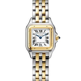 Damenuhr, Cartier Panthère de Stahl/Gelbgold SM W2PN0006