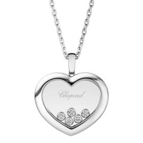 Weißgold, Halsschmuck, Chopard Happy Diamonds Icons Halskette mit Anhänger 79A039-1001