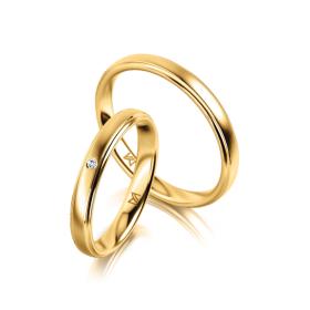 Ringe, Gelbgold, Meister Trauringe Classics 112.9046.01/112.9046.00-G