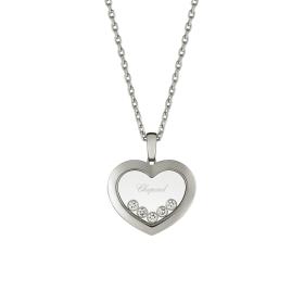 Weißgold, Halsschmuck, Chopard Happy Diamonds Icons Halskette mit Anhänger 79A038-1001