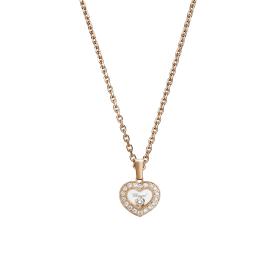 Roségold, Halsschmuck, Chopard Happy Diamonds Icons Anhänger mit Halskette 79A054-5201