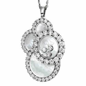 Weißgold, Halsschmuck, Chopard Happy Dreams Anhänger mit Kette Mother of Pearl 799882-1001