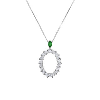 Weißgold, Halsschmuck, Chopard L'Heure du Diamant Marquise Anhänger mit Halskette, Ref: 79A061-1401