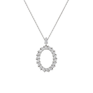 Weißgold, Halsschmuck, Chopard L'Heure du Diamant Marquise Anhänger mit Halskette, Ref: 79A061-1001