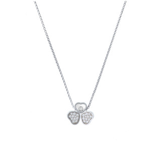 Weißgold, Halsschmuck, Chopard Happy Hearts Wings Halskette, Ref: 81A083-1911