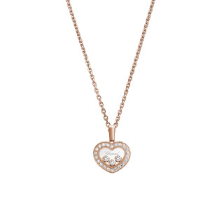 Roségold, Halsschmuck, Chopard Happy Diamonds Icons Anhänger mit Halskette, Ref: 79A611-5201