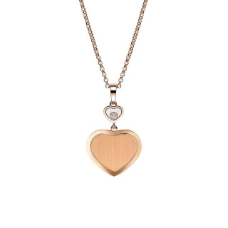Roségold, Halsschmuck, Chopard Happy Hearts Golden Hearts Anhänger mit Halskette, Ref: 79A007-5021