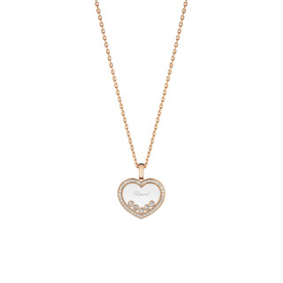 Roségold, Halsschmuck, Chopard Happy Diamonds Icons Anhänger mit Halskette, Ref: 79A038-5201