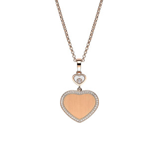 Roségold, Halsschmuck, Chopard Happy Hearts Golden Hearts Anhänger mit Halskette, Ref: 79A007-5921