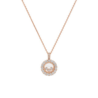 Roségold, Halsschmuck, Chopard Happy Diamonds Icons Anhänger mit Halskette, Ref: 79A608-5001