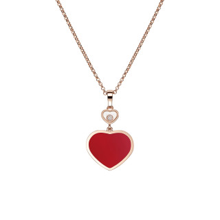 Roségold, Halsschmuck, Chopard Happy Hearts Anhänger mit Halskette, Ref: 797482-5820