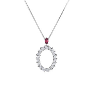 Weißgold, Halsschmuck, Chopard L'Heure du Diamant Marquise Anhänger mit Halskette, Ref: 79A061-1301