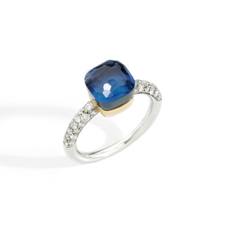 Weißgold, Ringe, Pomellato Nudo Deep Blue kleiner Ring, Ref: PAB7040O6WHRB0TTU