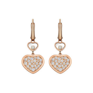 Roségold, Ohrringe, Chopard Happy Hearts Ohrhänger, Ref: 837482-5009