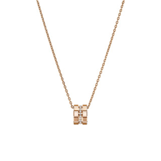 Roségold, Halsschmuck, Chopard Ice Cube Anhänger mit Halskette, Ref: 797005-5003