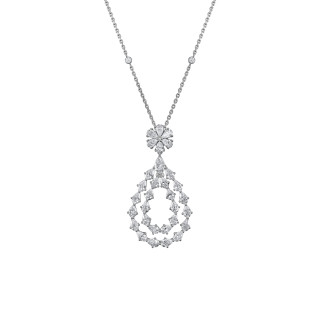 Weißgold, Halsschmuck, Chopard L'Heure Du Diamant Drop Anhänger mit Halskette, Ref: 79A064-1001