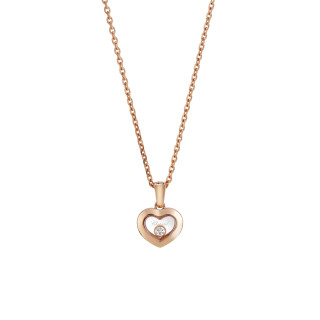 Roségold, Halsschmuck, Chopard Happy Diamonds Icons Anhänger mit Halskette, Ref: 79A054-5001