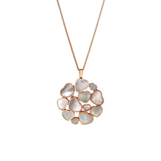 Roségold, Halsschmuck, Chopard Happy Hearts Cocktail Anhänger mit Halskette, Ref: 79A483-5301