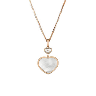 Roségold, Halsschmuck, Chopard Happy Hearts Anhänger mit Halskette, Ref: 797482-5301
