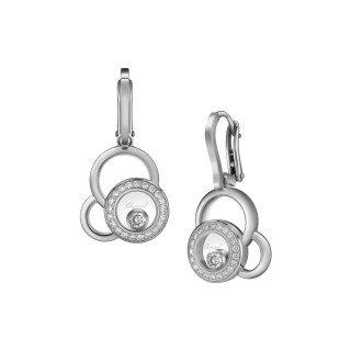 Weißgold, Ohrringe, Chopard Happy Diamonds Ohrhänger, Ref: 839769-1002