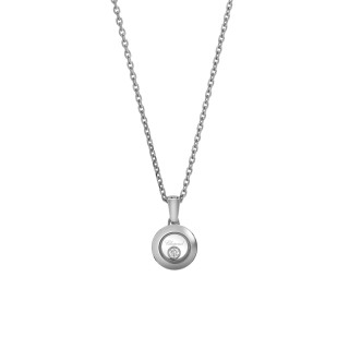 Weißgold, Halsschmuck, Chopard Happy Diamonds Icons Anhänger mit Halskette, Ref: 79A017-1001