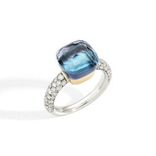 Weißgold, Ringe, Pomellato Nudo Deep Blue klassischer Ring, Ref: PAC0040O6WHRB0YAV