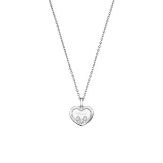 Weißgold, Halsschmuck, Chopard Happy Diamonds Icons Anhänger mit Halskette, Ref: 79A193-1001