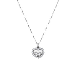 Weißgold, Halsschmuck, Chopard Happy Diamonds Icons Joaillerie Anhänger mit Halskette, Ref: 79A615-1001