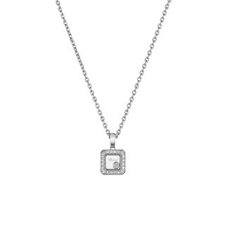Weißgold, Halsschmuck, Chopard Happy Diamonds Icons Anhänger mit Halskette, Ref: 79A114-1201