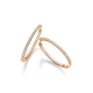 Rotgold, Ohrringe, Clioro Scharnier-Creolen, poliert, Ref: 95833.70090B