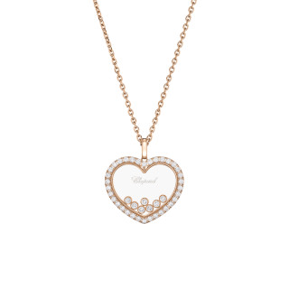 Roségold, Halsschmuck, Chopard Happy Diamonds Icons Anhänger mit Halskette, Ref: 79A194-5201