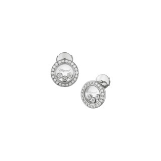 Weißgold, Ohrringe, Chopard Happy Diamonds Icons Ohrstecker, Ref: 83A018-1201