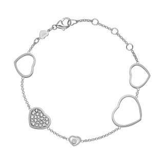 Weißgold, Armschmuck, Chopard Happy Hearts Armband, Ref: 857482-1009